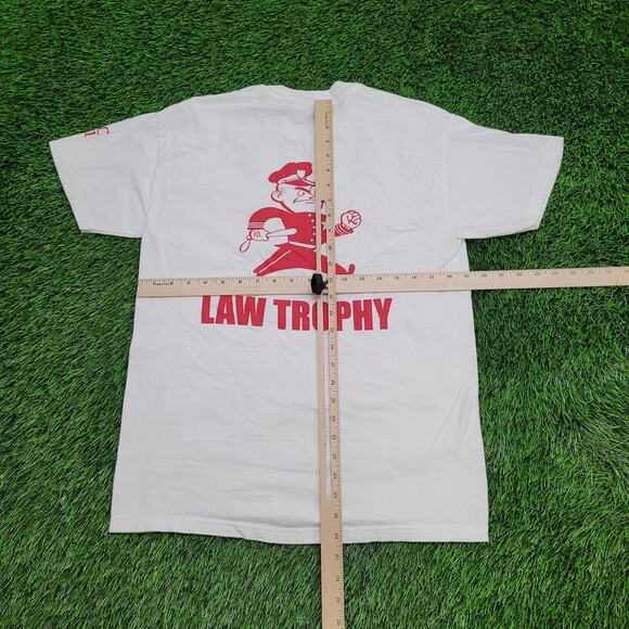 Vintage Police Law Trophy Shirt Medium 19x26 Parody Crop Y2K - Picture 3 of 16